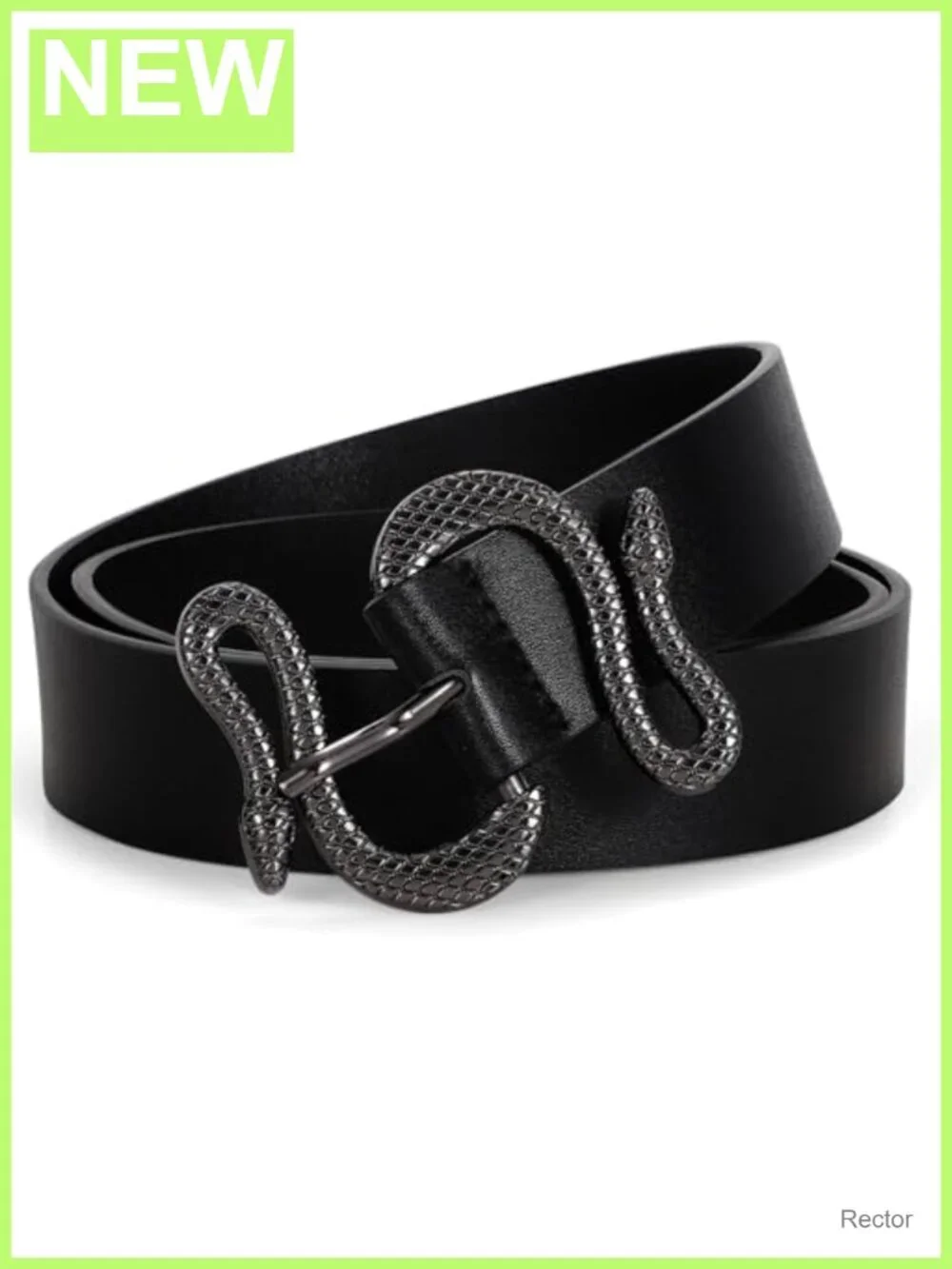Women Leather Belt Snake Buckle 1.3
